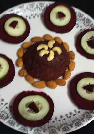 A picture of Beetroot halwa.