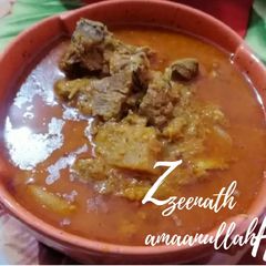 A picture of Hyderabadi Aloo Gosht Khorma.