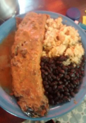 Una foto de Torta capeada a la marios con vegetales