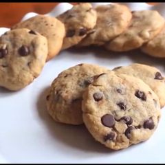 A picture of Easy chocolate chip cookies with only 5 ingredients.
