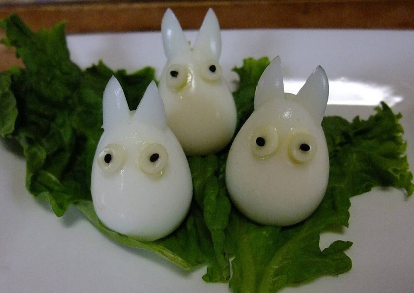 Small Totoro Made with Quail Eggs for Charaben