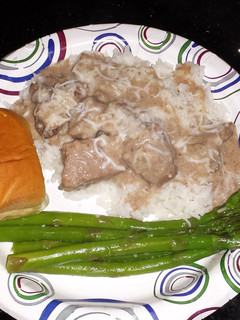 A picture of Crock pot beef tips.