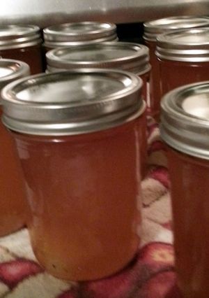 A picture of Tinklee's Peach Pie Moonshine.