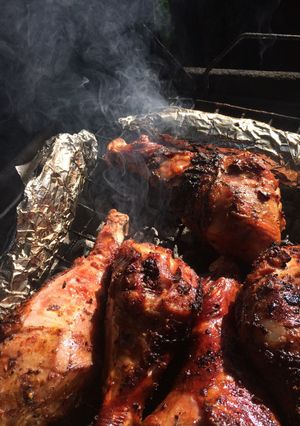 A picture of Smoked Turkey Legs.