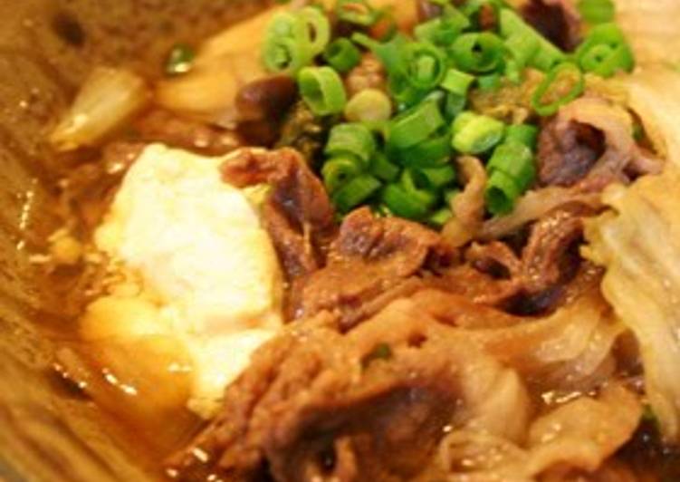 Fresh Sukiyaki-style Simmered Vegetables and Beef