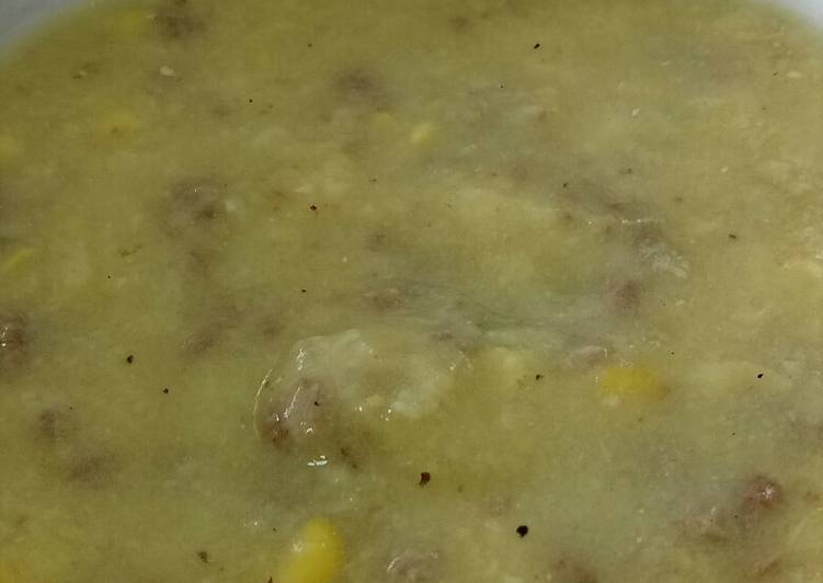 Cara buat Corn soup with ground beef yang lezat Untuk Jualan