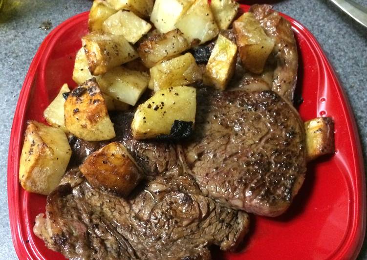 Steps to Prepare Speedy Steak And Potatoes