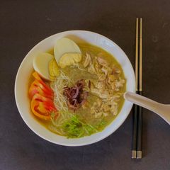 A picture of Soto Ayam - Indonesian one pot soup.