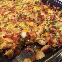 A picture of Chicken Bacon Ranch Potato Bake.