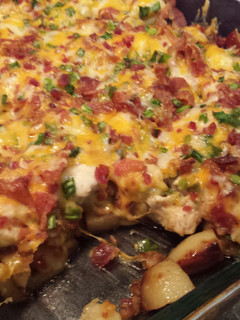 A picture of Chicken Bacon Ranch Potato Bake.