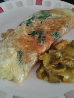 A picture of Garden spinach omelette.