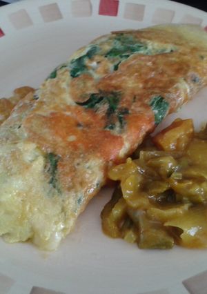 A picture of Garden spinach omelette.