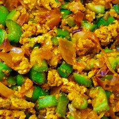Ridge Gourd and Egg stir fry A picture of Ridge Gourd and Egg stir fry.