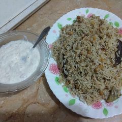 A picture of White chickpeas palao.
