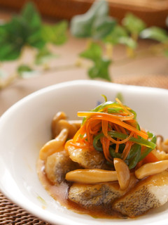 A picture of Cod with Vegetable Ankake Sauce.