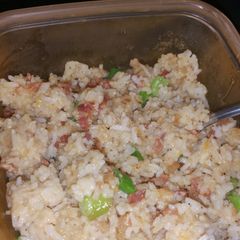 A picture of Cheesy Bacon Fried Rice.