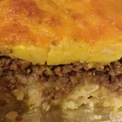A picture of Elisa's Potato & Sweet Plantain Meat Pie.