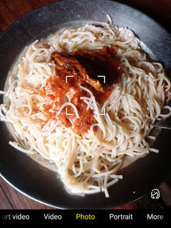 A picture of Spaghetti with stew.