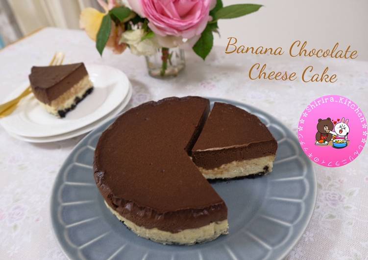 Bagaimana Menyiapkan Banana chocolate cheese cake (baked), Lezat