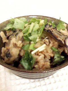 A picture of Mixed Rice with Red Miso and Oysters.