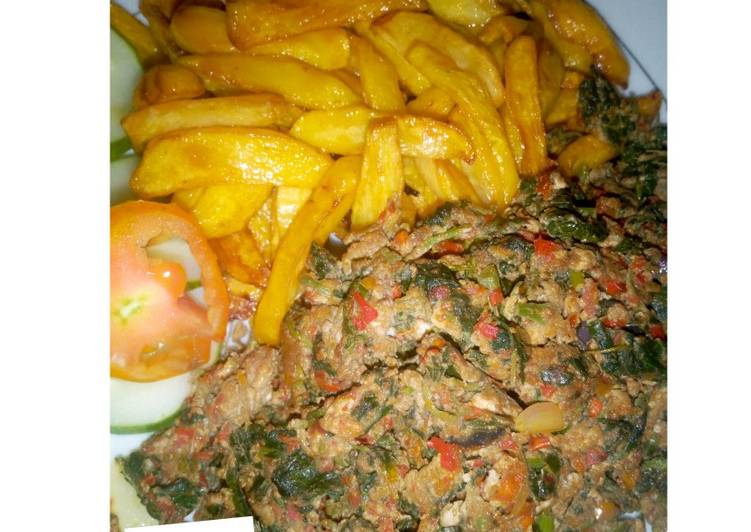 Chips and Scrambled Egg-spinach Chips and Scrambled Egg-spinach