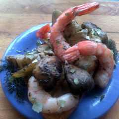 A picture of Sig's KPC King Prawn Crostini.