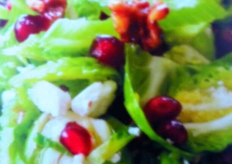 Steps to Prepare Shaved Brussels with Toasted Walnuts and Fresh Pomegranate. in 24 Minutes for Young Wife