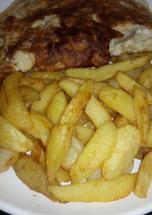 Chips and fry egg ainihin hoton girkin