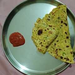 Sweet potato methi paratha A picture of Sweet potato methi paratha.