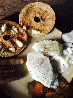 A picture of Poached Eggs 🍞🍳.