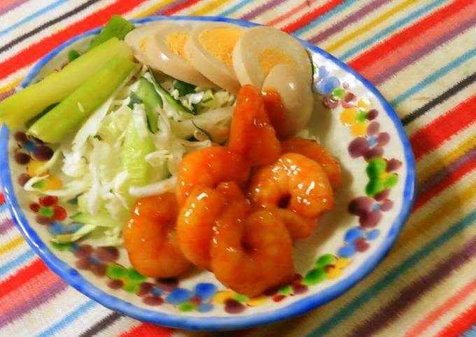 Simple Chili Shrimp with Boiled Shrimp
