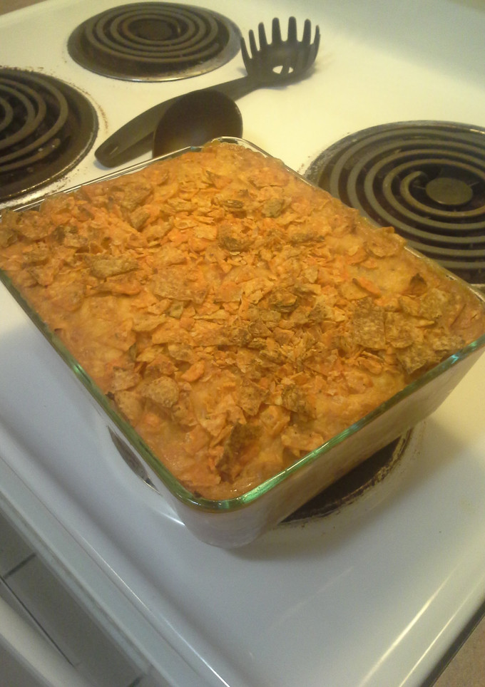 A picture of Mexican Doritos casserole.