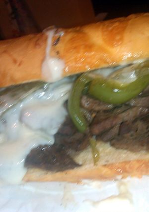 A picture of Philly cheesesteak sammy.