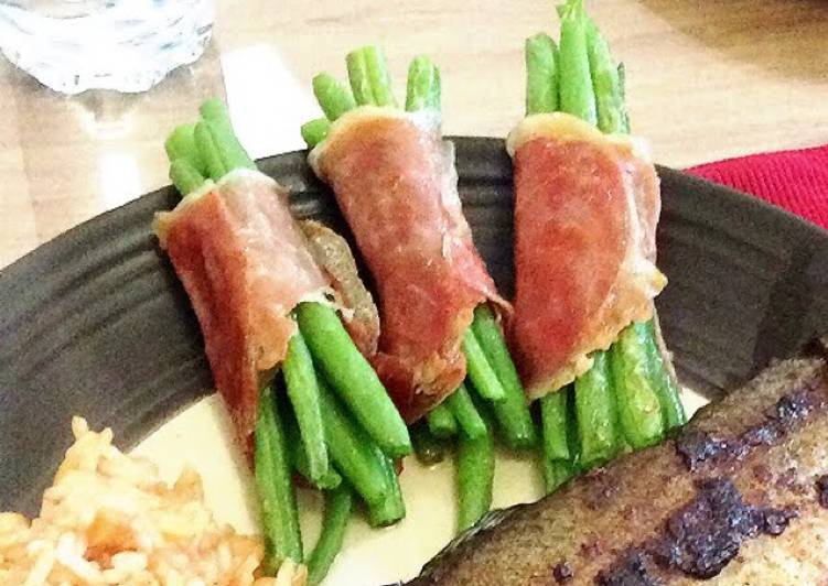 Simple Way to Prepare Quick Beans Wrapped In Serrano Ham