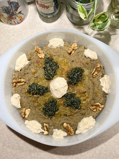 عکسی از دستور حلیم بادمجان سفید🍆🍖 Eggplant halim