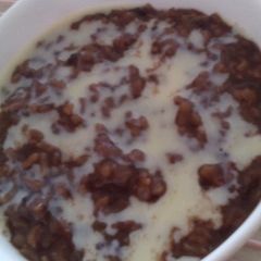 A picture of Pam's Champurado (chocolate rice porridge).