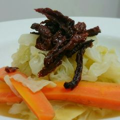 Cabbage Stew Top Sun Dried Tomato A picture of Cabbage Stew Top Sun Dried Tomato.