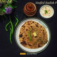A picture of Stuffed Radish Paratha (Stuffed Mooli Paratha).