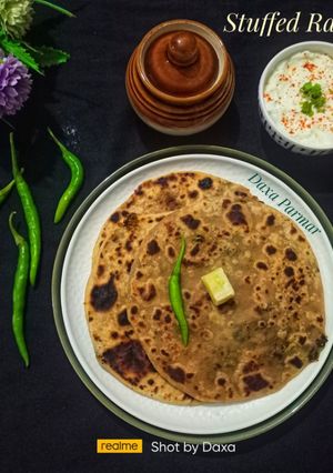 A picture of Stuffed Radish Paratha (Stuffed Mooli Paratha).