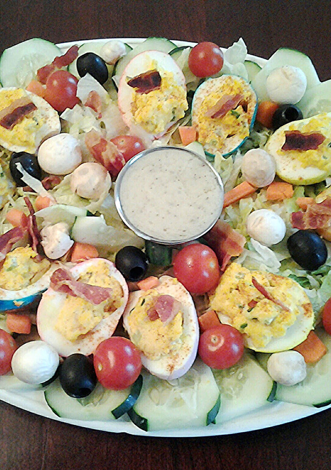 A picture of Deviled Egg Easter Salad.