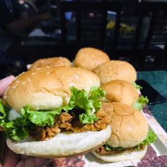 A picture of Easy homemade crispy burger.
