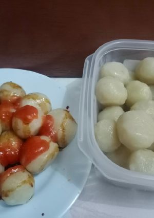 Foto resep Cimol Isi Udang Kering saos Kecap ala Anak Kos