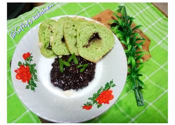 Cara Memasak Cepat ☘Es Bubur Ketan Hitam mix Roti sobek☘ Enak Sempurna