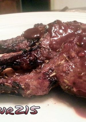 A picture of Honey /Blasamic vinegar lamb chops.