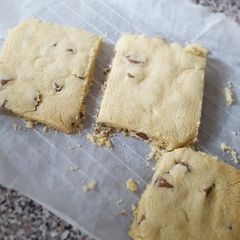 A picture of Extra buttery shortbread with triple chocolate chunks.