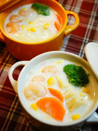 Recipe Shrimp, Bamboo Shoots and Napa Cabbage Simmered in Cream the So Delicious So Delicious