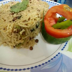 A picture of Lentil simple Rice.