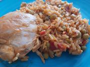 Una foto de arroz tikka masala