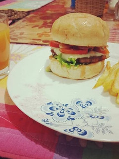 A picture of Beef chapli kabab burger.