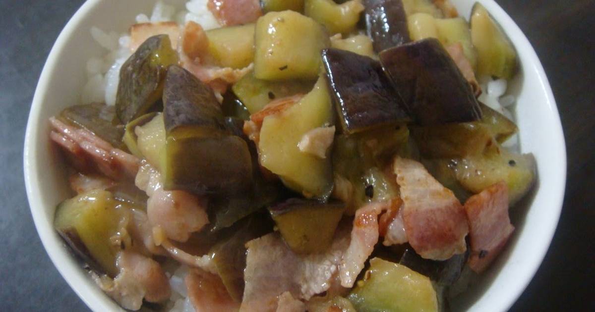 Eggplant and Bacon Rice Bowl Recipe by cookpad.japan Cookpad